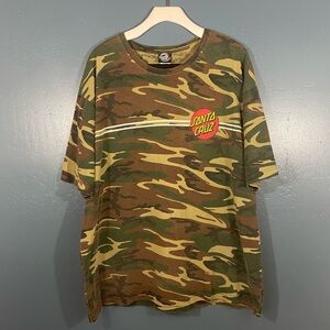 Santa Cruz Men’s Camouflage Logo Graphic Print Tee Crewneck Short Sleeve Size 2X